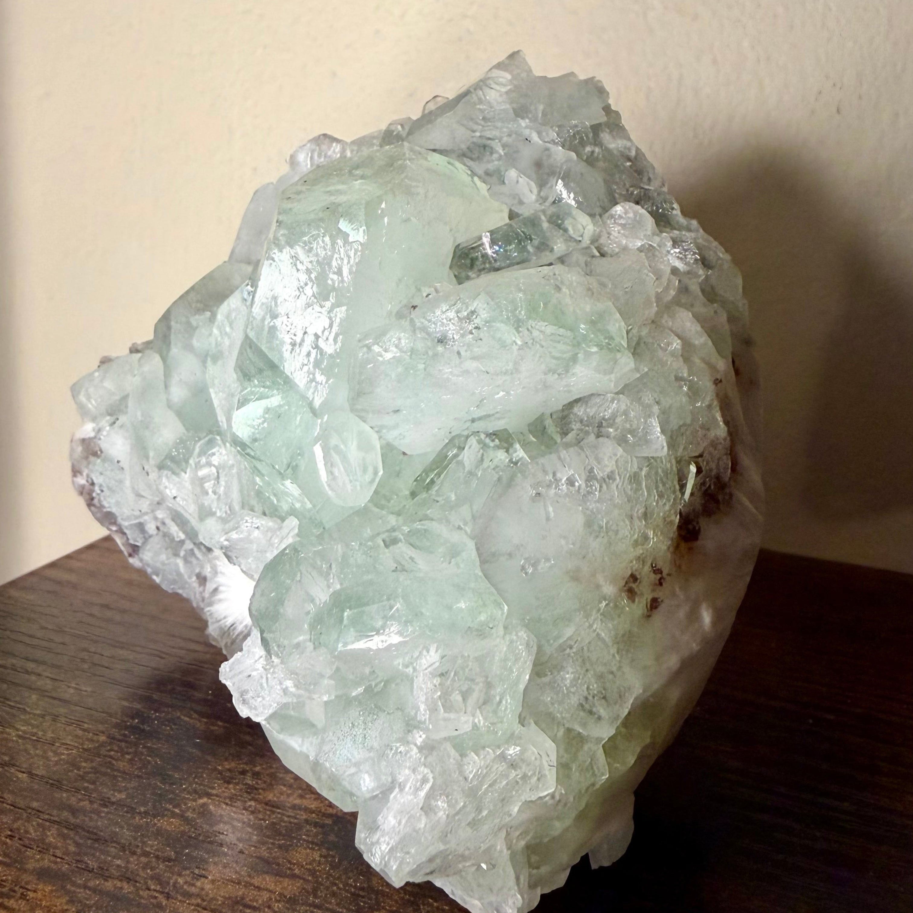 Green Apophyllite on Stilbite Matrix