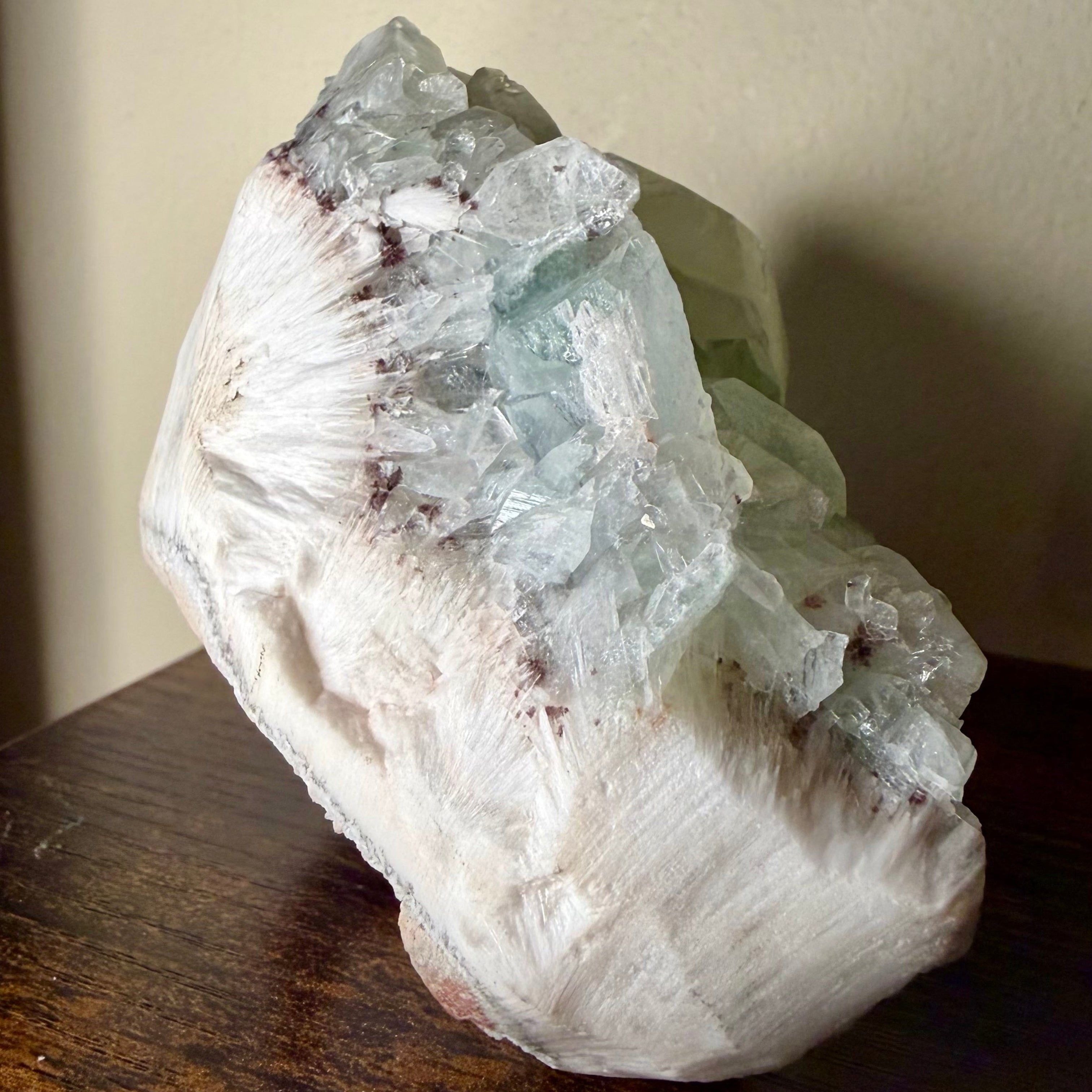 Green Apophyllite on Stilbite Matrix