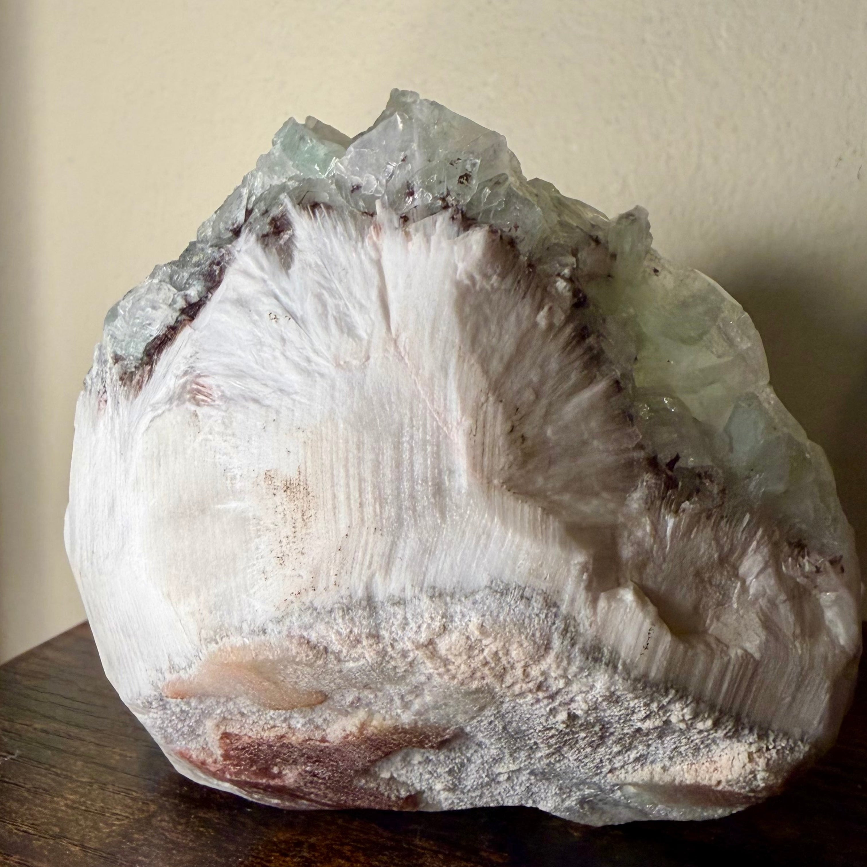 Green Apophyllite on Stilbite Matrix